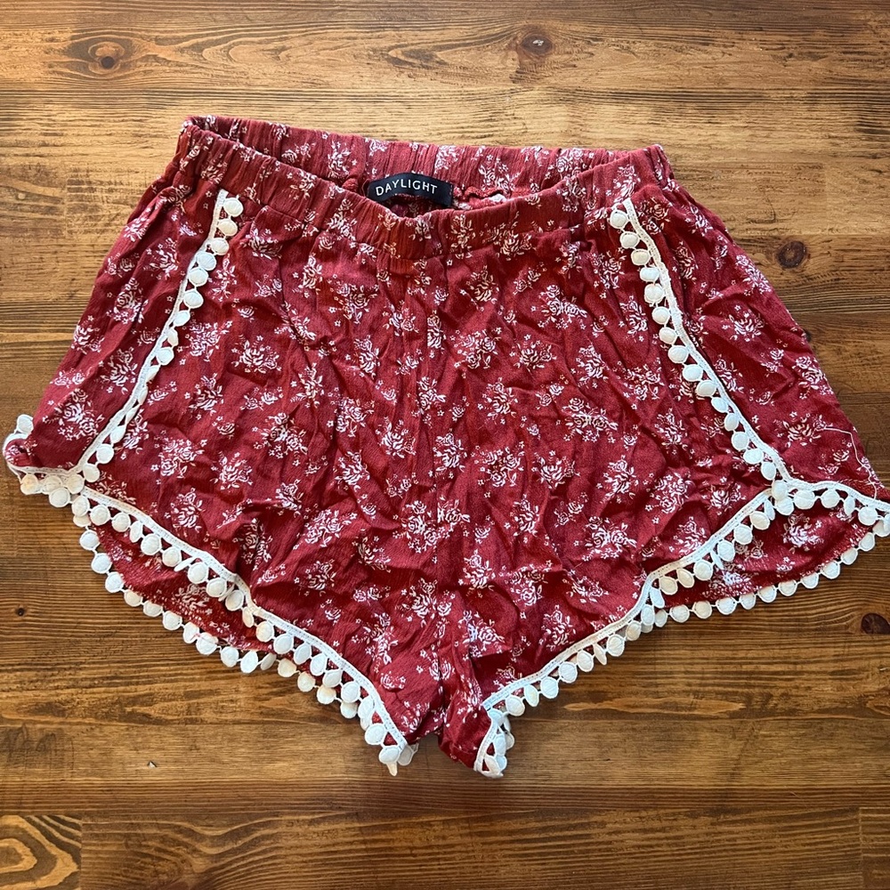 Boho rust high waisted shorts